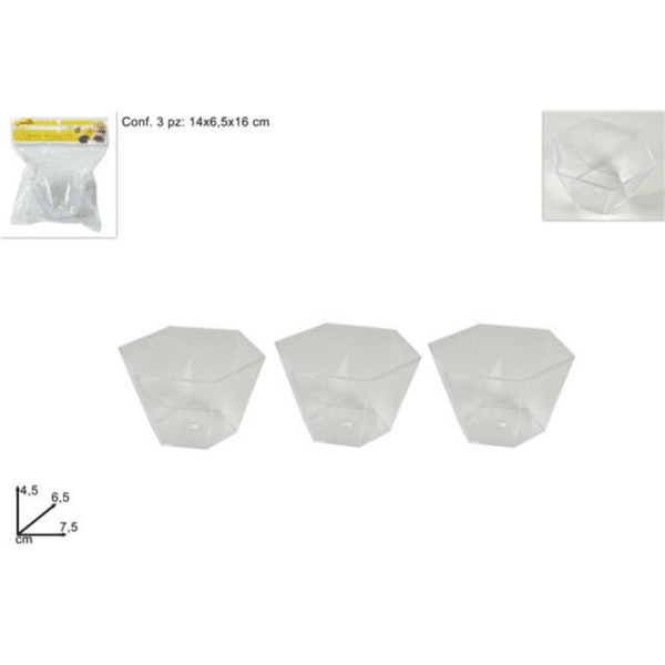 Pet Μπολάκια Πλαστικά Σετ 3Τεμ 7.5x6.5x4.5cm Welkhome 1