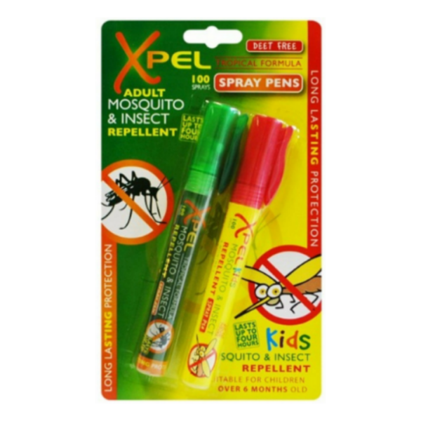 Xpel Mosquito Insect Repellent Αντικουνουπικό Spray Pens 2X10ml Adult Kids