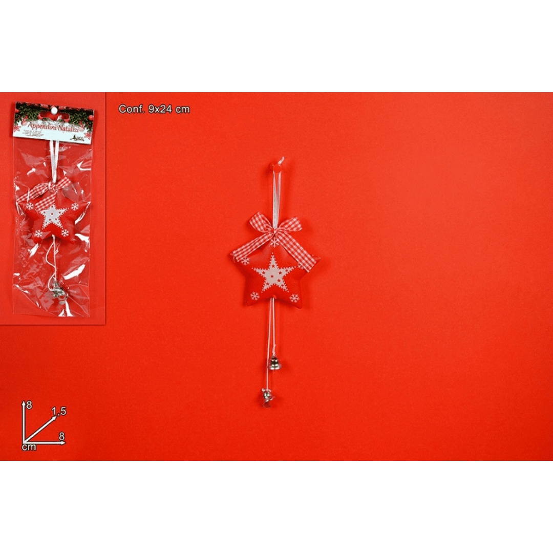Αστέρι Κρεμαστό Διακοσμητικό Χριστουγεννιάτικο 8x8x1,5cm Art.MI004934 Welkhome