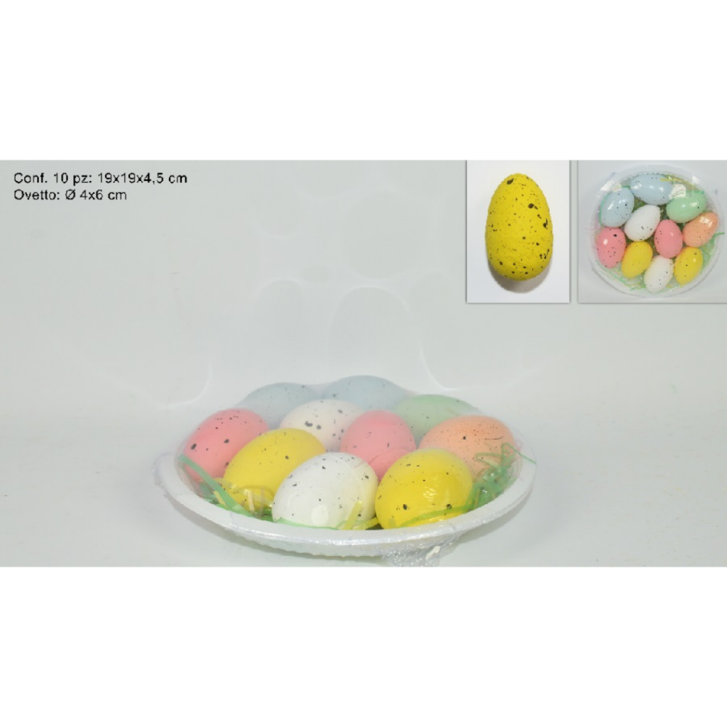 Αυγά Σετ 10Τεμ Πασχαλινά Διακοσμητικά 6cm Art.SXE162044 Welkhome