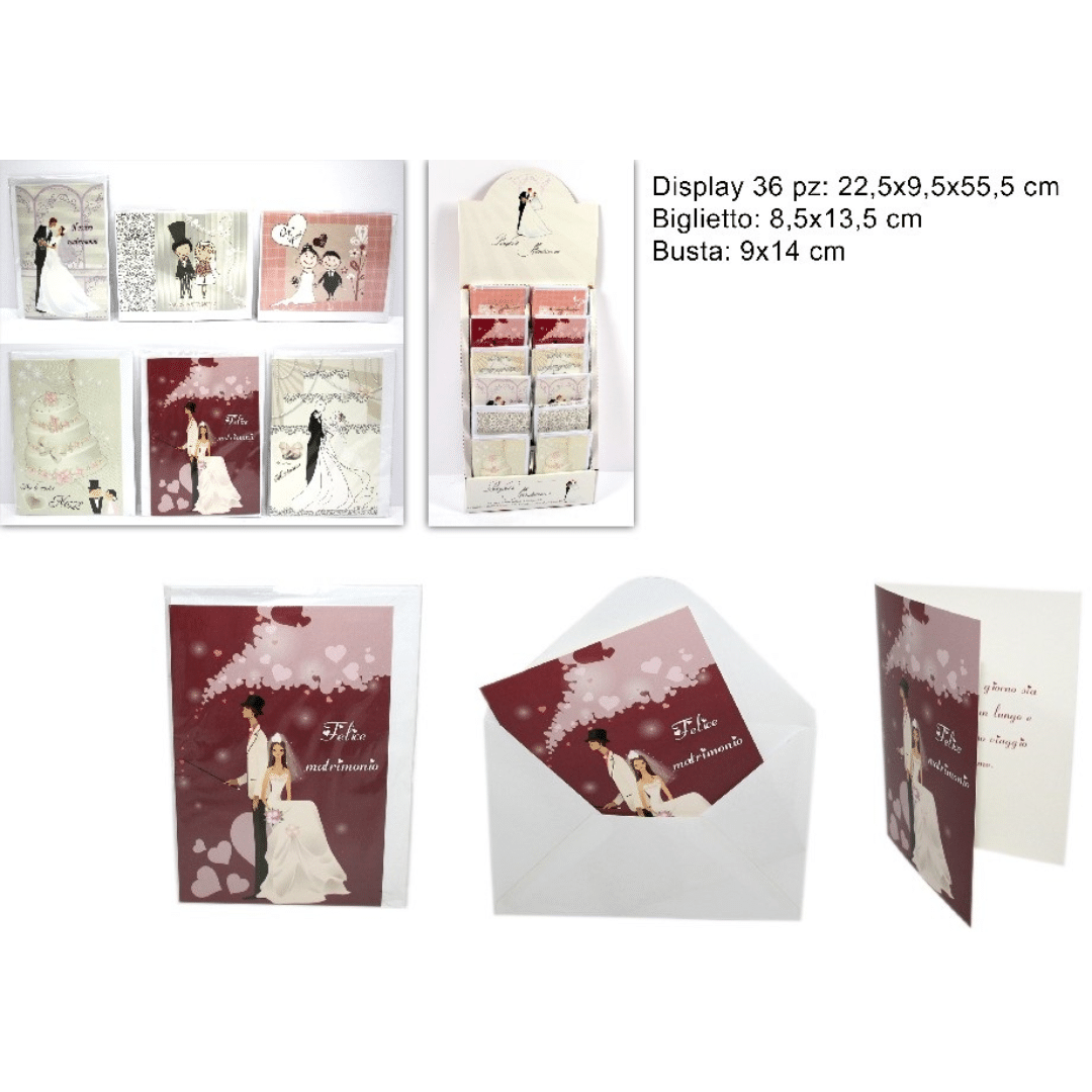 Ευχετήριες Κάρτες Γάμου με Φάκελο 9x14cm Art.YSXHK-HQ Welkhome