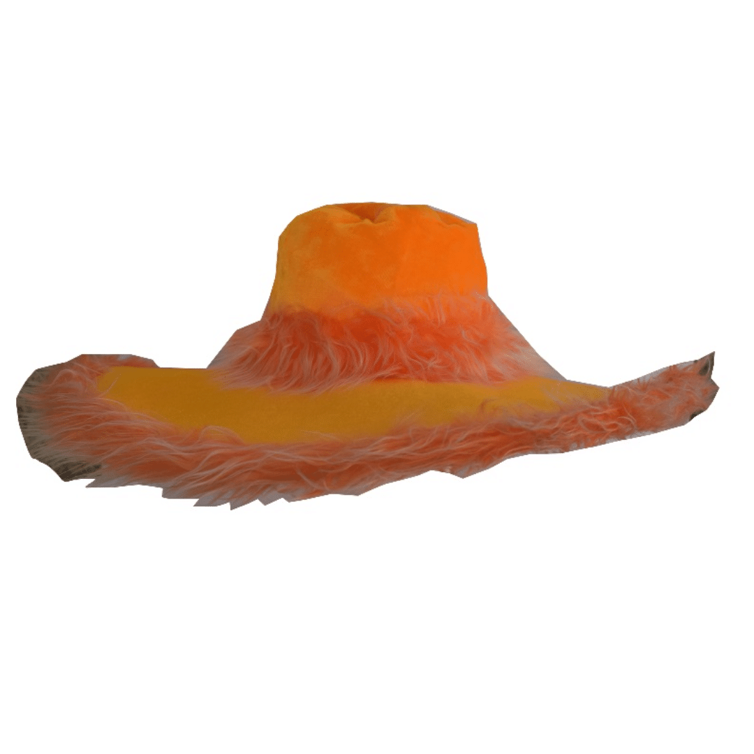 Αποκριάτικα Πορτοκαλί Βελούδινο Με Γούνα 46cm