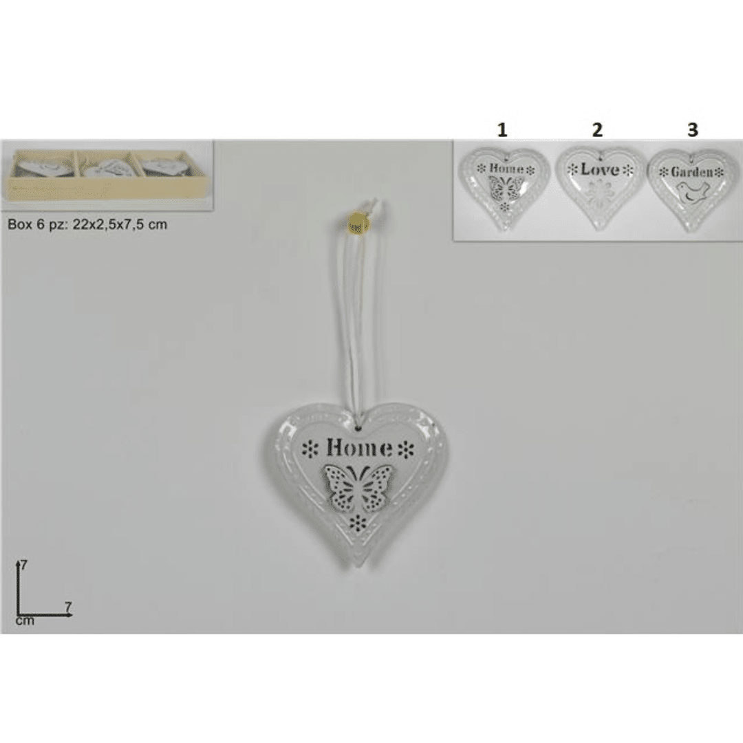 Καρδιά Κρεμαστή 1τμχ. Μεταλλική Διακοσμητική 7x7cm Art.GI003887 Welkhome