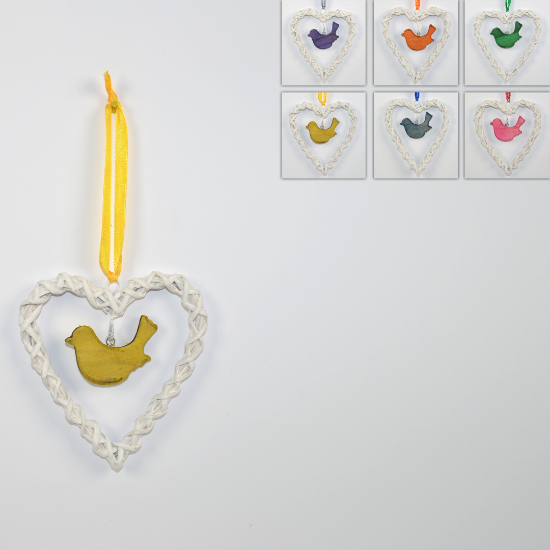 Καρδιά Ξύλινη Κρεμαστή Διακοσμητική Λευκή 16x135x15cm Art.MO000030 Welkhome 1