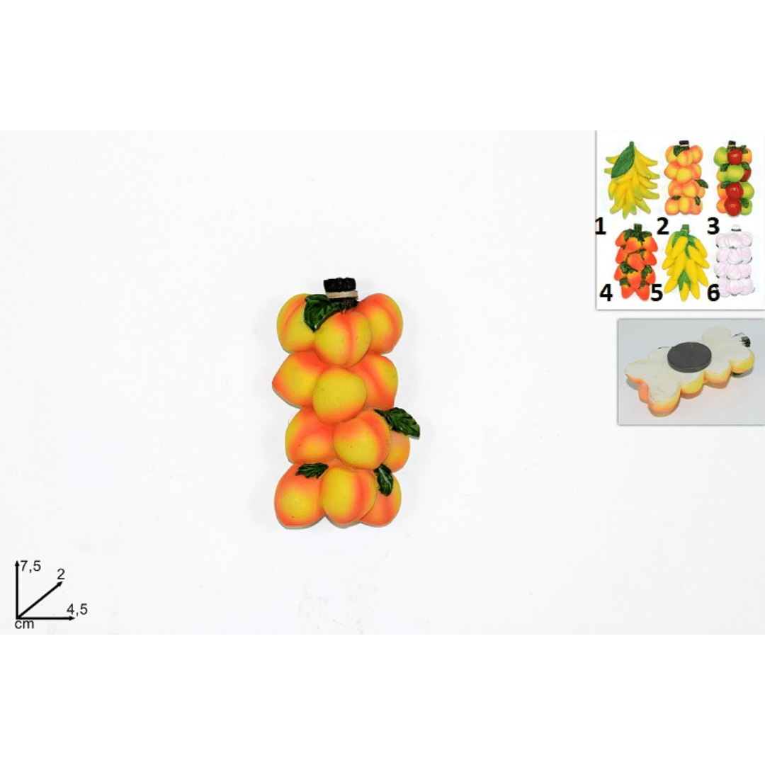 Μαγνητάκι Φρούτα 7,5x4,5x2cm 6 Σχέδια Art.418291 Welkhome