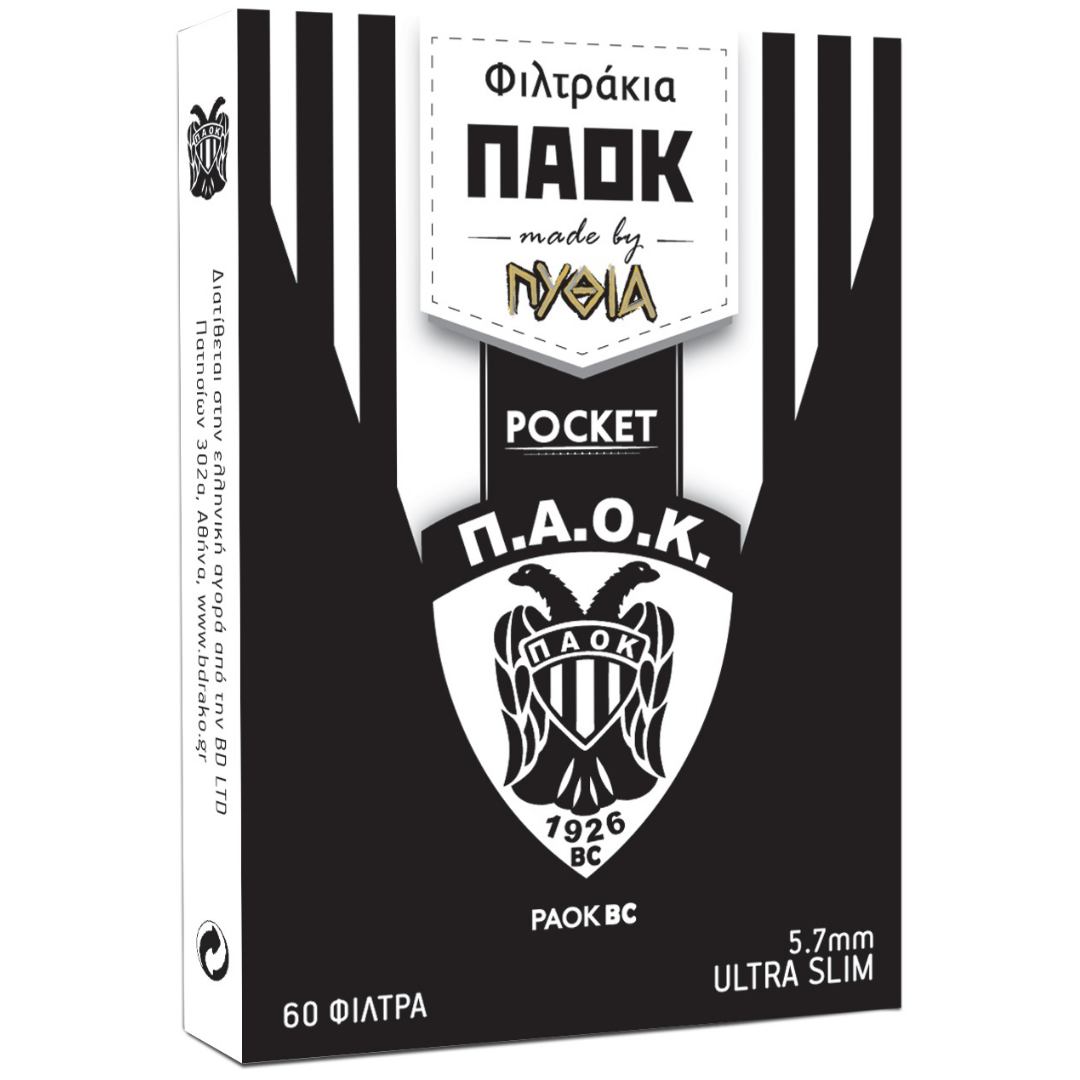 Πάοκ Φιλτράκια Pocket by Πυθία Ultra Slim 5.7mm 60 τεμ..