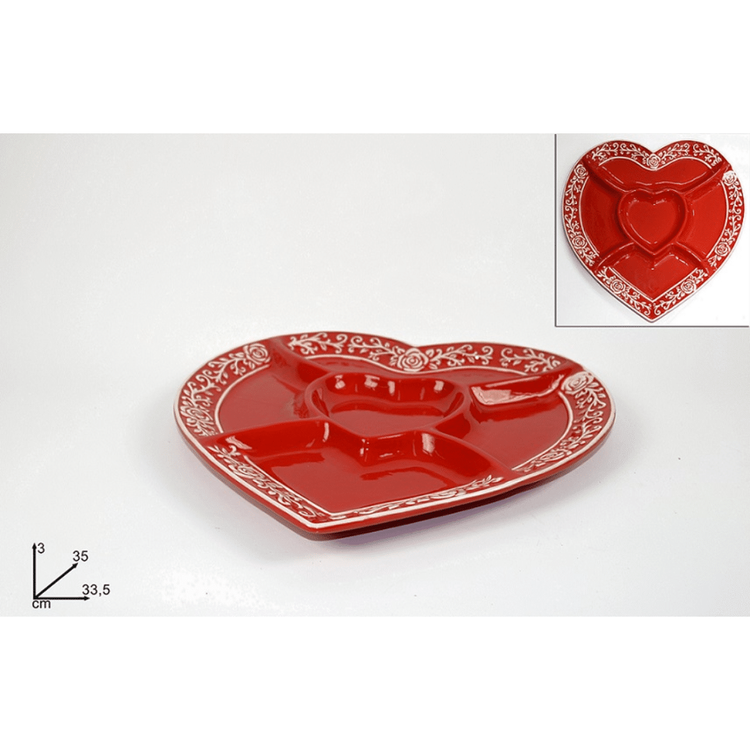 Πιατέλα με Σχήμα Καρδιά 35x33,5x3cm Art.CA009494 Welkhome