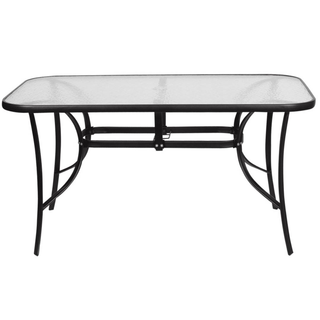 Τραπέζι Μεταλλικό 140Χ80Χ72 εκ. χρ. Μαύρο Με Τζάμι Ασφαλείας (TAB-14080BL) EPAM