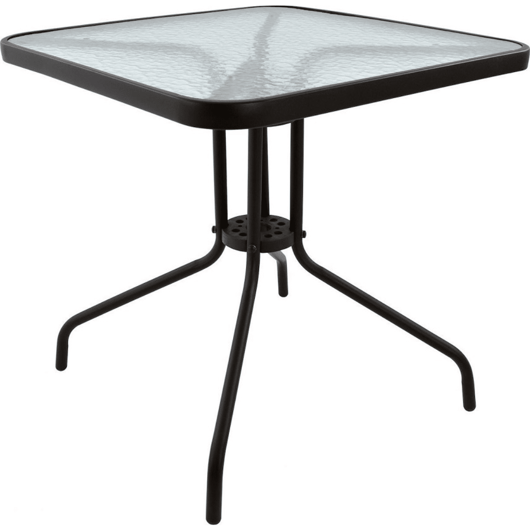Τραπέζι Μεταλλικό 70x70x72cm Τετράγωνο Καφέ TNS TAB-70X70BR
