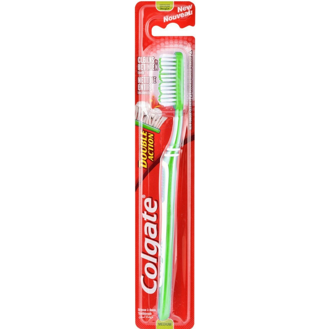 Colgate Double Action Medium Οδοντόβουρτσα Χρώμα Πράσινο