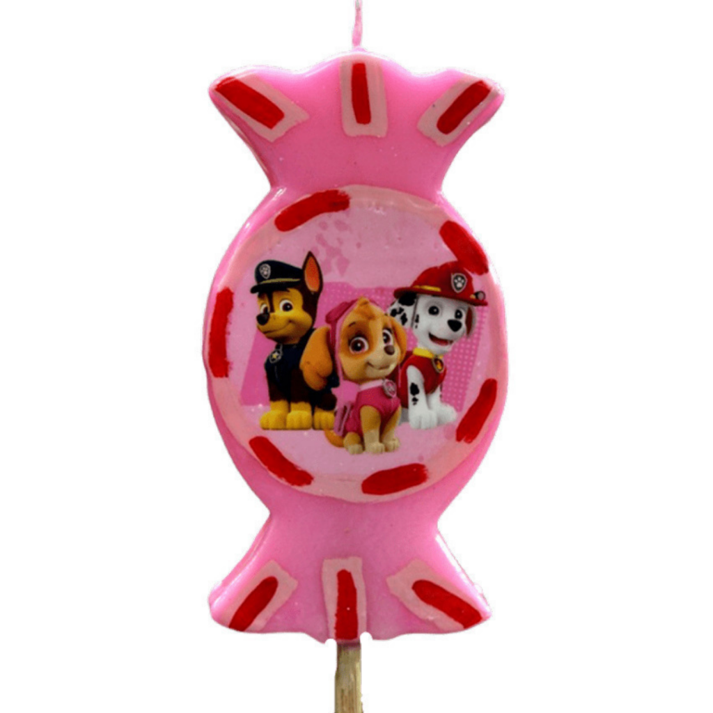 Λαμπάδα Πασχαλινή Χειροποίητη Καραμέλα Print σκυλάκια ροζ 19x10x2cm 001601