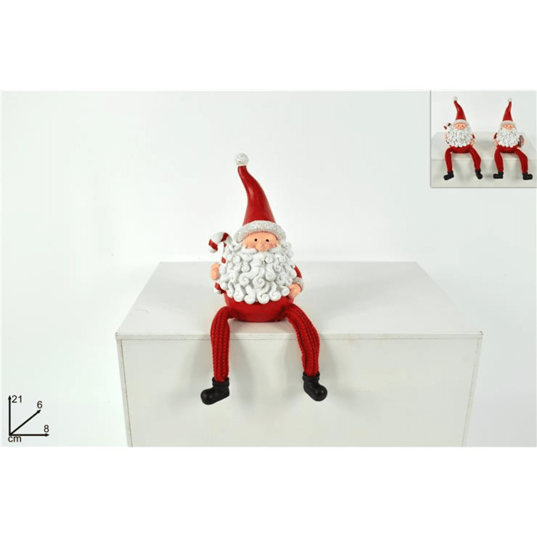 Άγιος Βασίλης Κεραμικό Διακοσμητικό Χριστουγεννιάτικο 21x6x8cm Welkhome