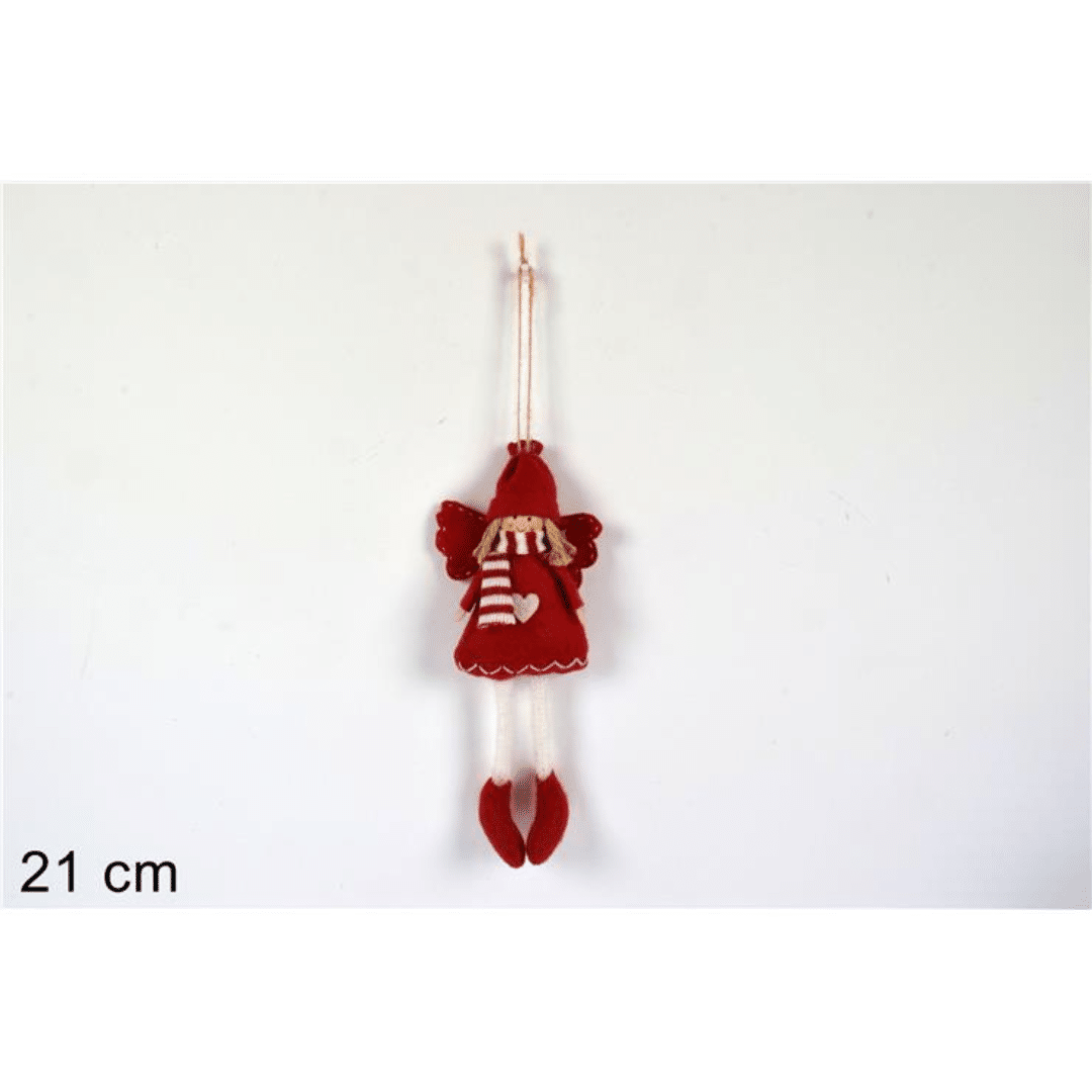 Αγγελάκι Κρεμαστό Υφασμάτινο Χρώμα Κόκκινο 21cm Welkhome