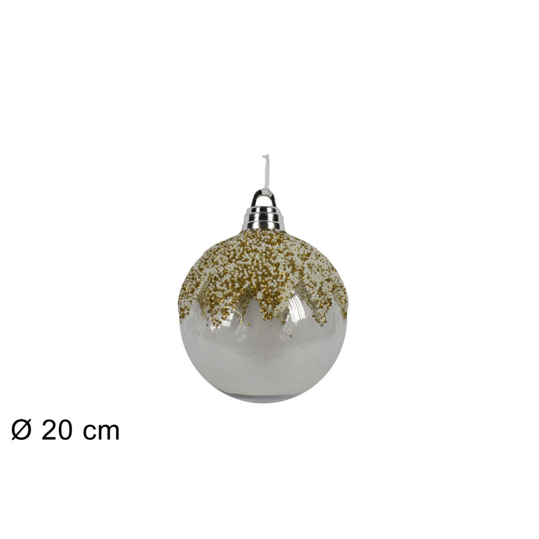Χριστουγεννιάτικη Γυάλινη 20cm Χρώμα Λευκό Welkhome