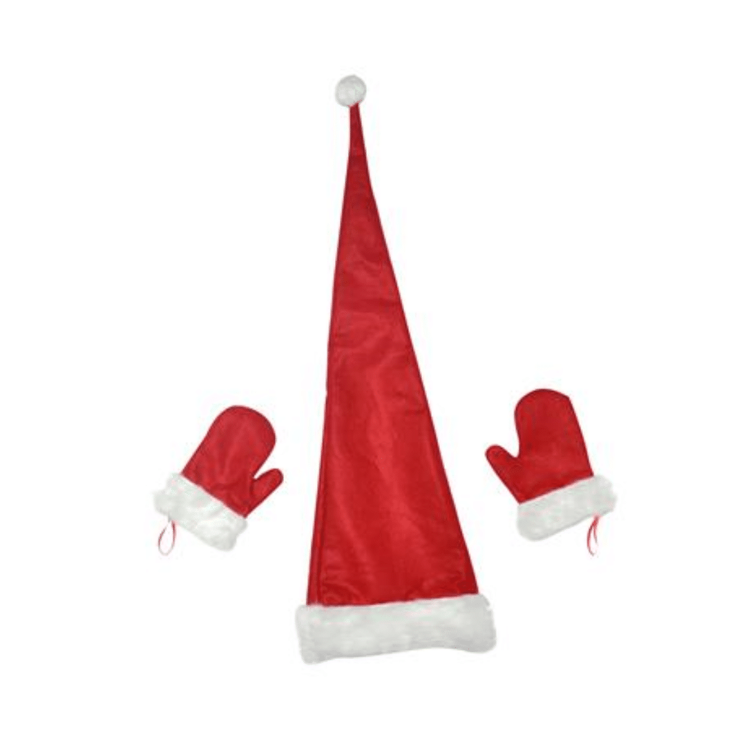 Παιδικός Άγιος Βασίλης Σετ Γάντια Χρώμα Κόκκινο 30x100cm Welkhome