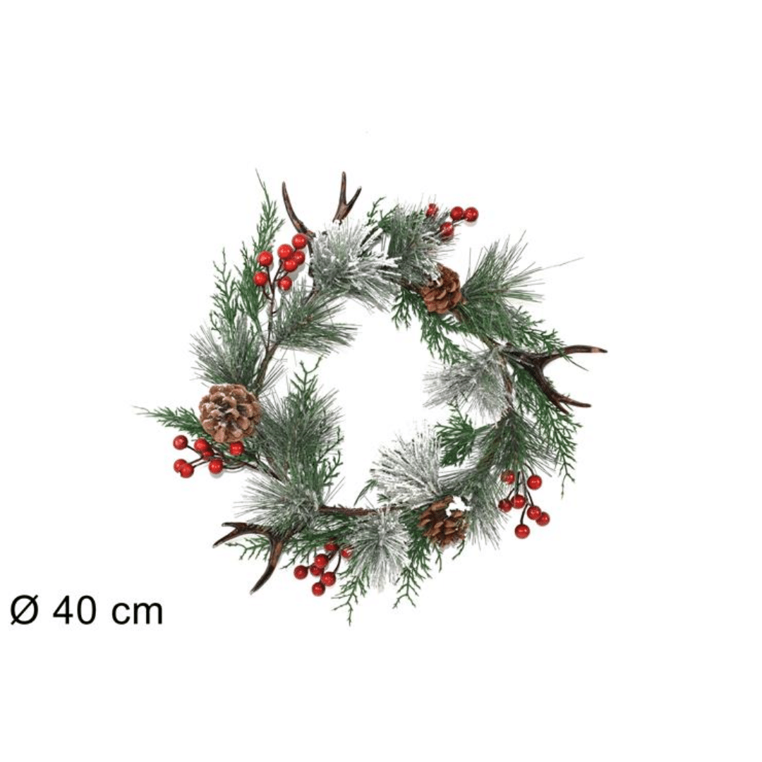 Διακοσμητικό Χριστουγεννιάτικο Χιονισμένο με Γκί 40cm Welkhome