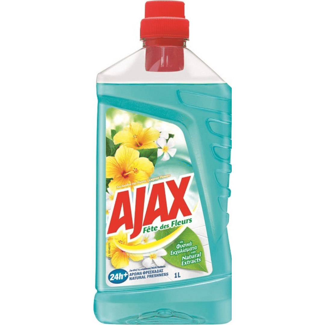 Ajax Υγρό Γενικού Καθαρισμού Fete Des Fleurs Λουλούδια της Λίμνης 1000ml Υγρό Δαπέδου
