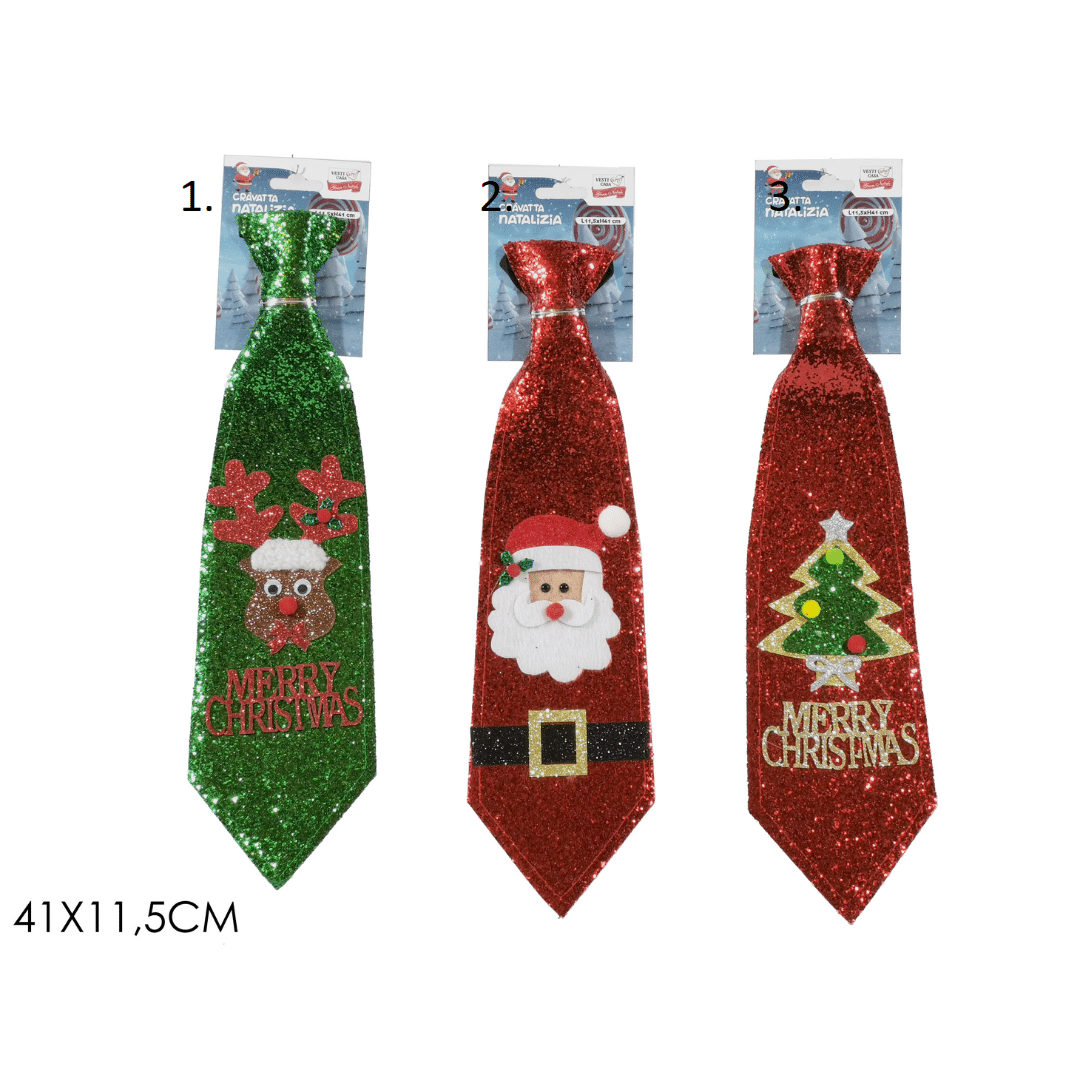 Γραβάτα Χριστουγεννιάτικο Αξεσουάρ Εμφάνισης 3 Διαφορετικά Σχέδια 11.5x41cm Vesti Casa