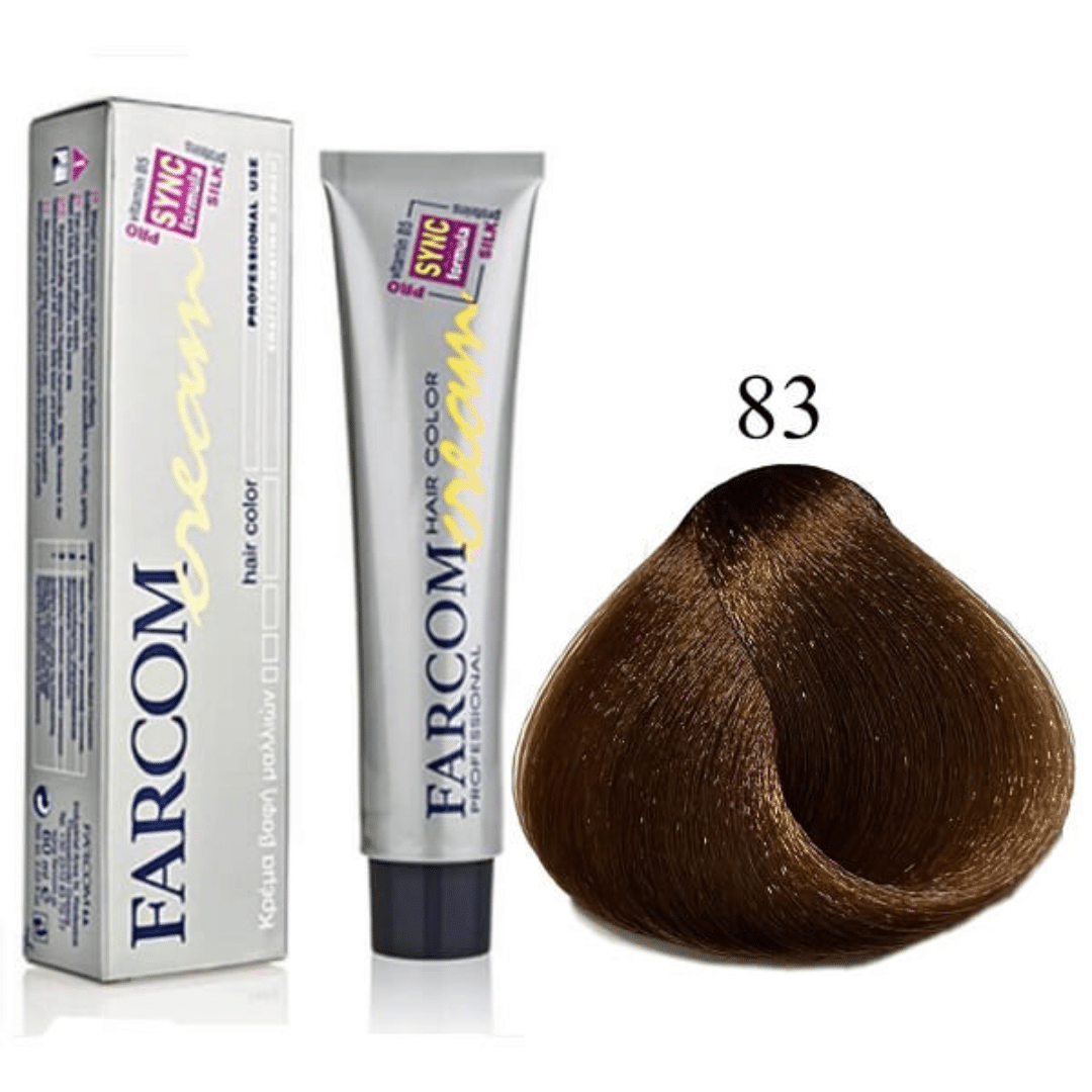 Farcom Hair Color Cream Βαφή Μαλλιών 60ml Ν83 Ξανθό Χρυσαφί