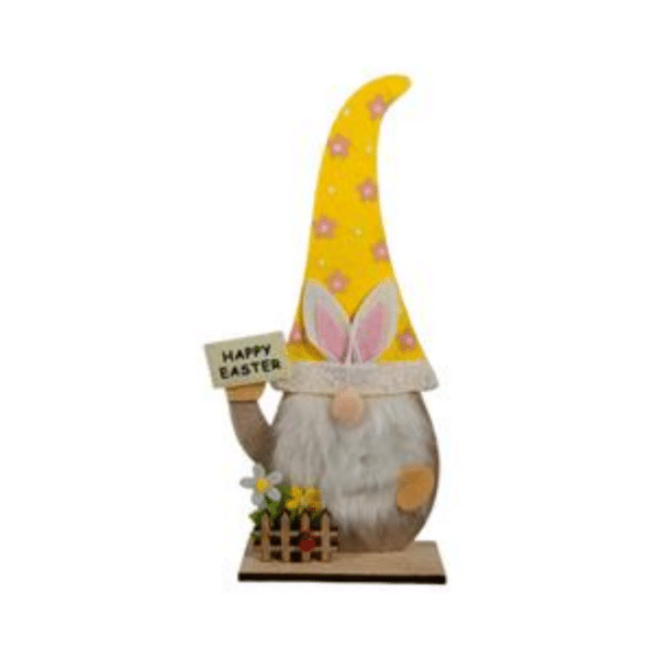 Ξύλινο Διακοσμητικό Νανάκι με Επιγραφή Happy Easter 20cm XPA22000741 Welkhome