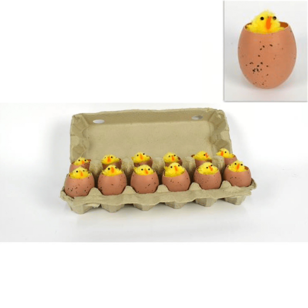 Πασχαλινά Αυγά με Πουλάκι Καρτέλα Σετ12Τεμ Welkhome