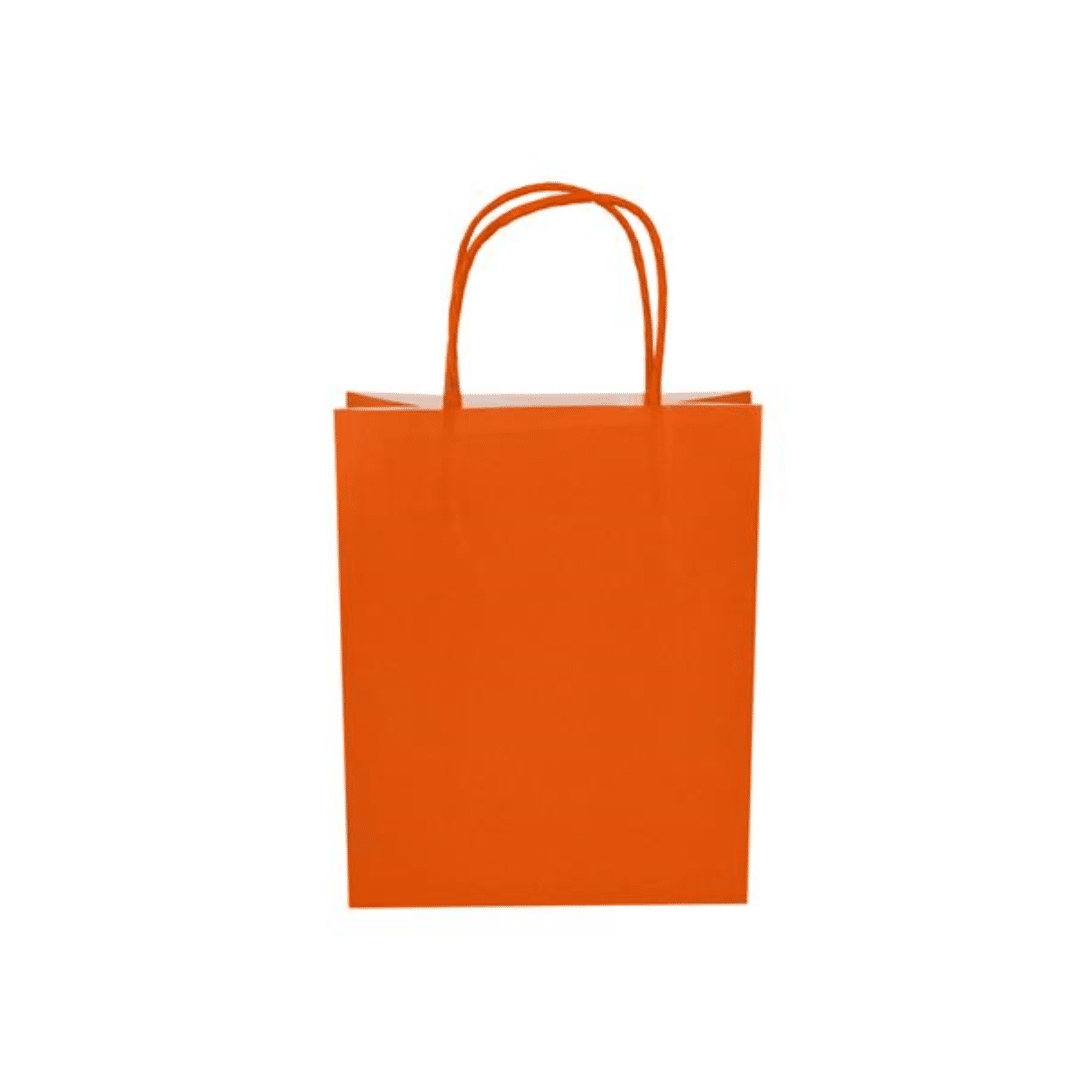 Σακούλα Χάρτινη Δώρου Χρώμα Πορτοκαλί 25x20x8cm Welkhome