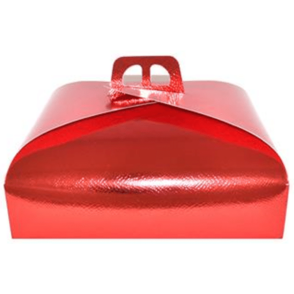Τουρτιέρα Χάρτινο Κουτί Μεταφοράς Κόκκινο 33x33x18cm Welkhome