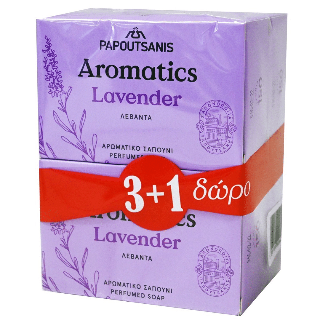 Papoutsanis Aromatics Σαπούνια Lavender 4x100gr