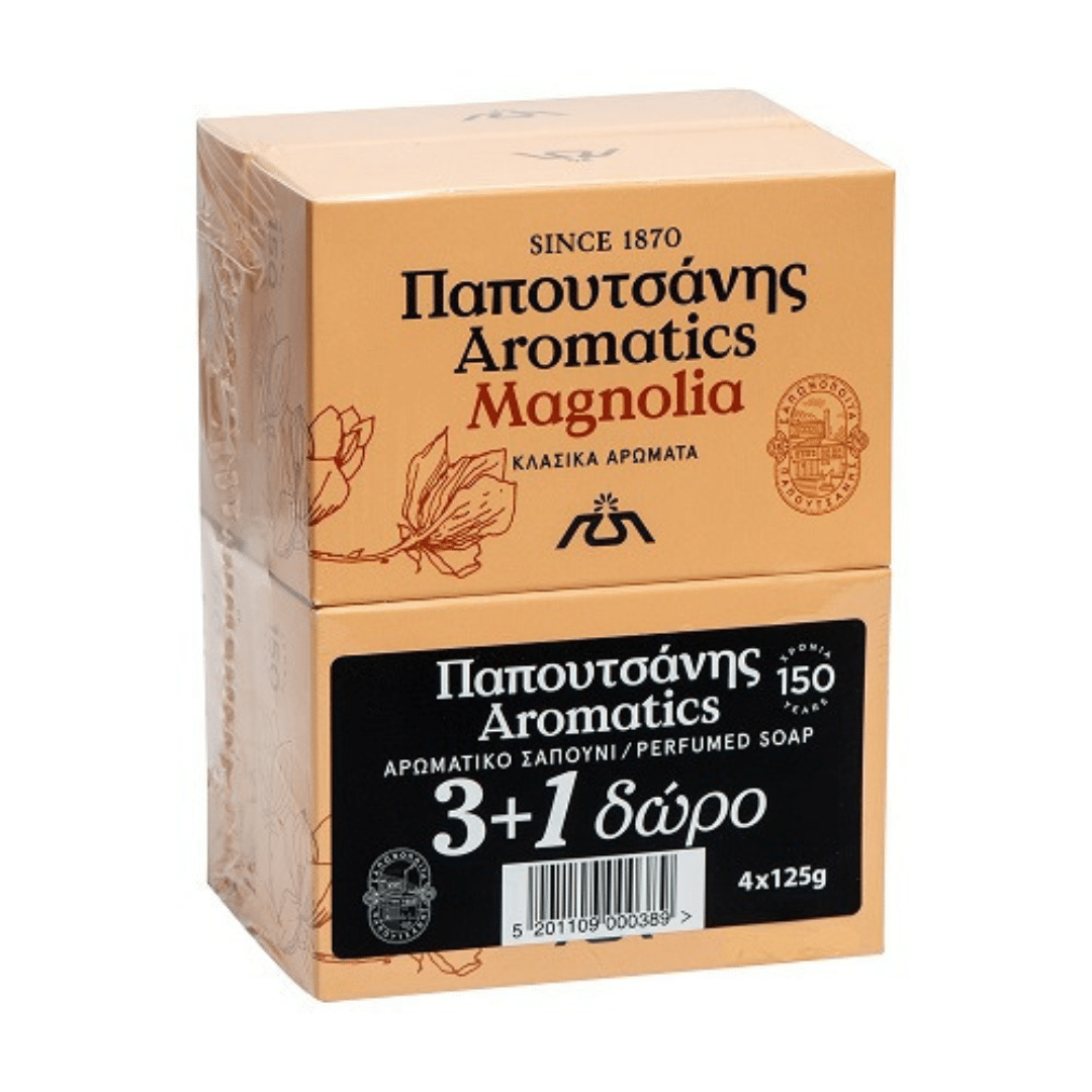 Papoutsanis Aromatics Σαπούνια Magnolia 4x125gr