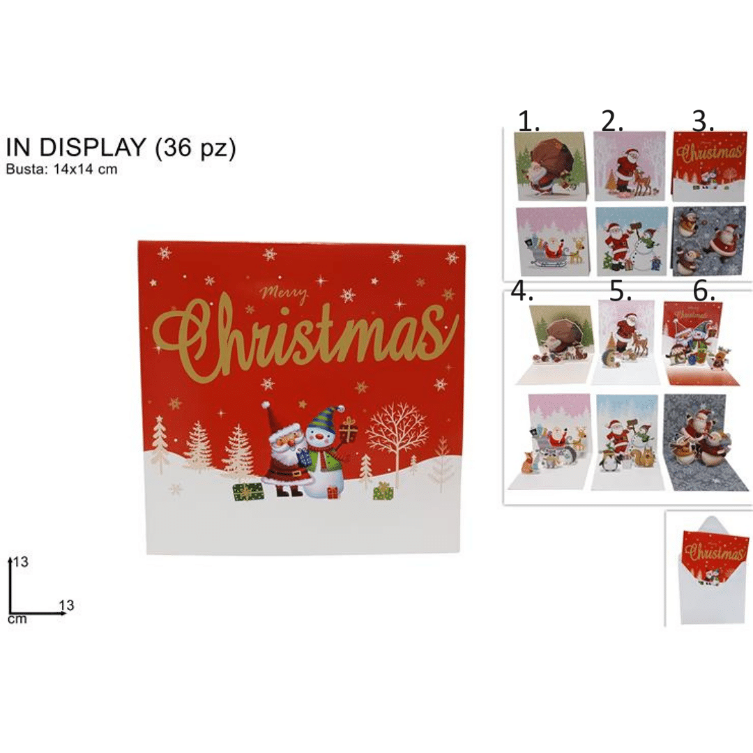 Κάρτα Ευχετήρια Χριστουγεννιάτικη 13x13cm Διάφορα Σχέδια Welkhome