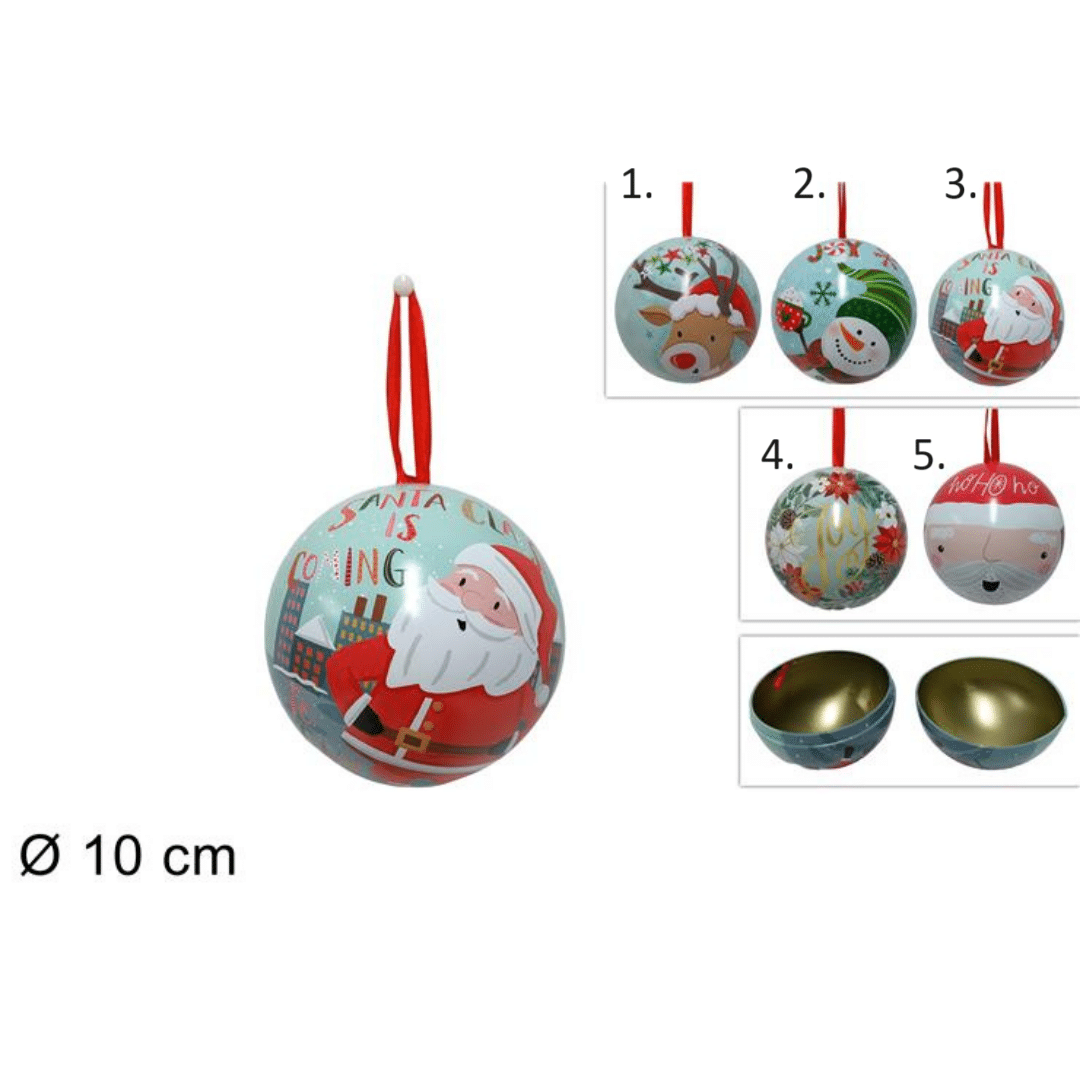 Μπάλα Χριστουγεννιάτικη Ανοιγόμενη Μεταλλική 10cm Welkhome