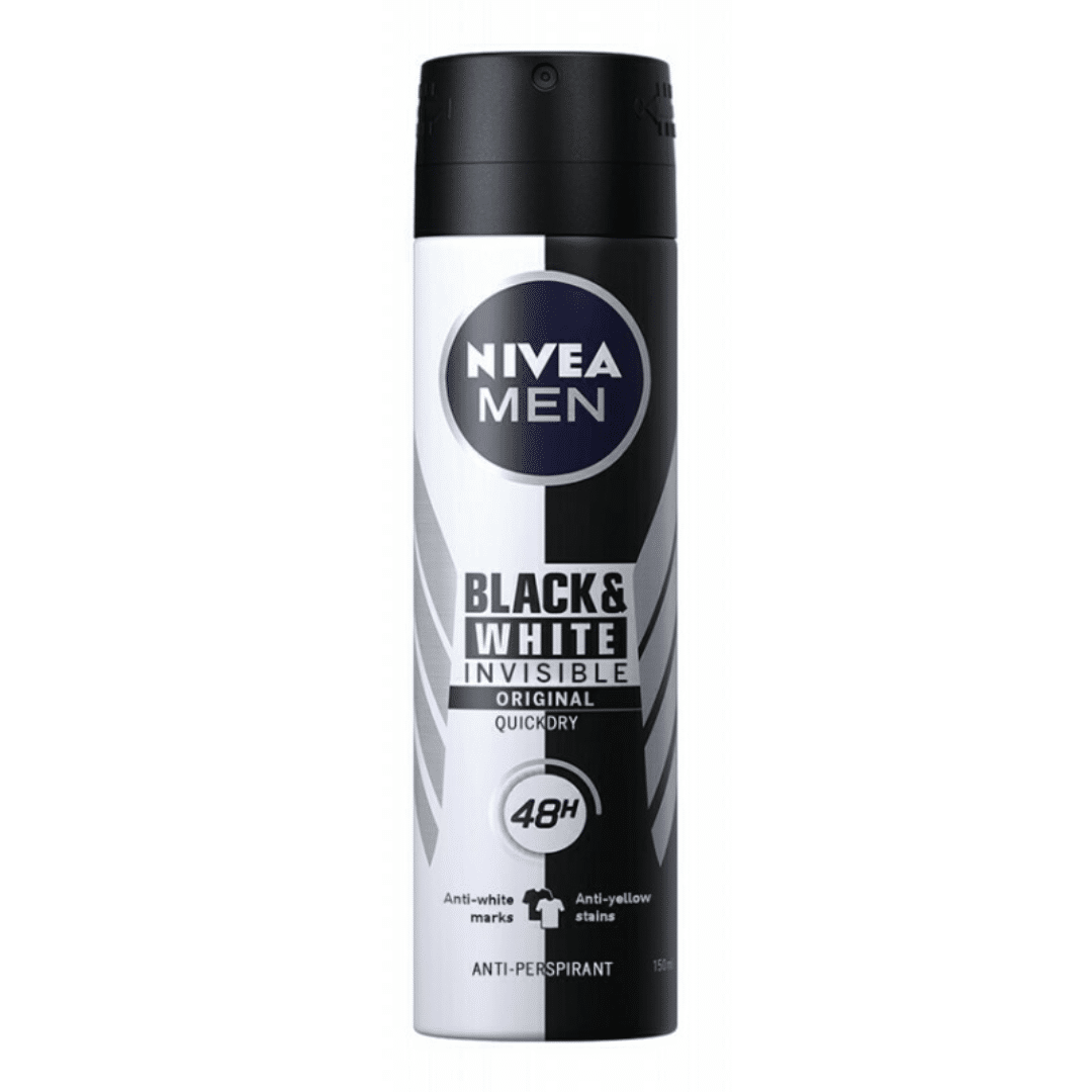 Nivea Spray 150ml Men Invisibile Black & White Original Αποσμητικά σώματος