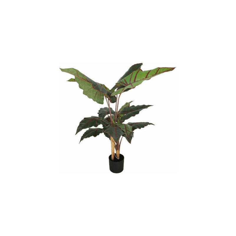 Δέντρο Τεχνητό Αλοκάσια Real Touch Πράσινο Κόκκινο σε Γλάστρα 120cm Marhome 04 00 18806